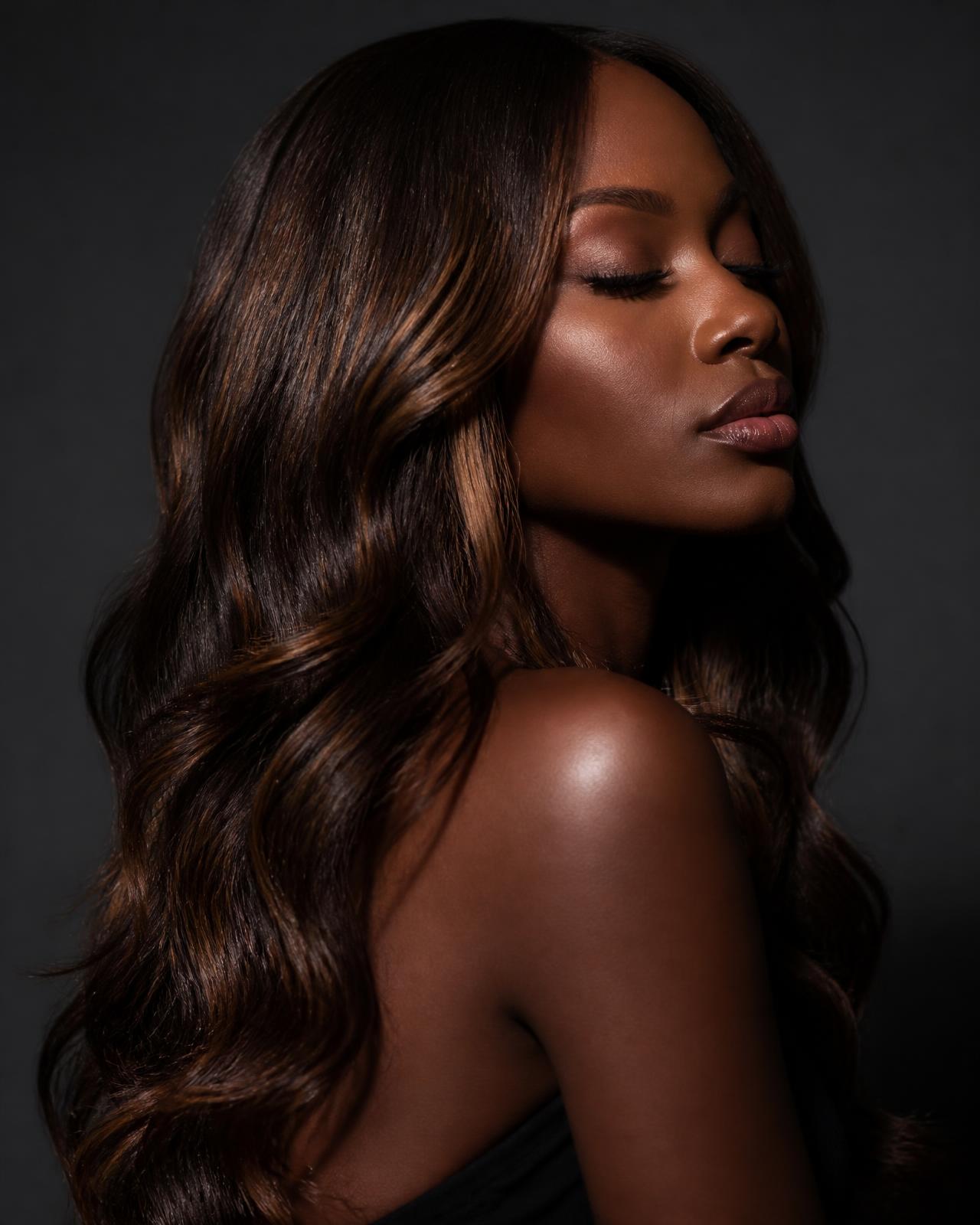 Model wearing The Illusion Knot Method tension-free textured hair extensions